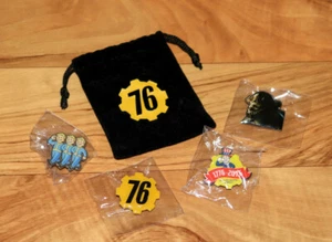 Fallout 76 Rare Promo Pin Badge Set with Pouch Rare PS4 Xbox One - Picture 1 of 6