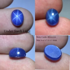 4.15 Ct 9.4x7.3 MM Blue Star Sapphire 6 Rays Lab Created Corundum VDO BS10358 - Picture 1 of 6