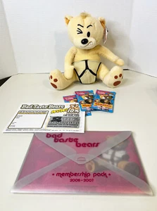 Bad Taste Bears Adult Plush Teddy Bear w/ Cards and Fan club Lot RARE - Picture 1 of 4