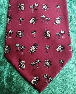 John & Lois Palm Trees Gum Trees KOALA BEAR Tie 58" x 3.75" - Made in Australia - Picture 1 of 4