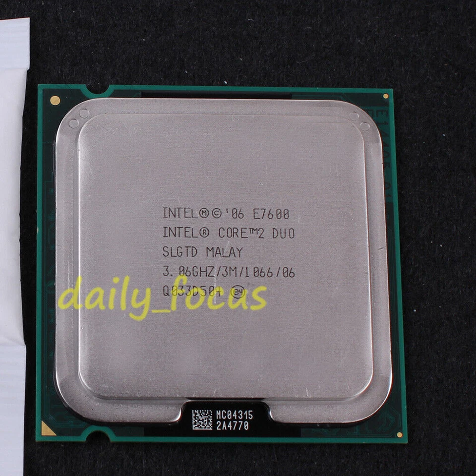 Intel Core 2 Duo E7600 SLGTD SLGTN 3.06 GHz AT80571PH0833ML CPU LGA 775 1066 MHz - Image 1 of 2