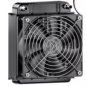Water Cooling Radiator, 8 Pipe Aluminum Heat Exchanger Radiator with Fan for PC - Afbeelding 1 van 8