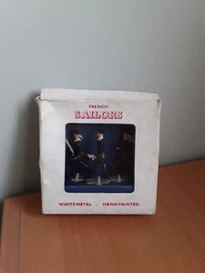 3 Vintage French Sailors - Hand Painted White Metal 1:32 Scale Figures in Box - Picture 1 of 4