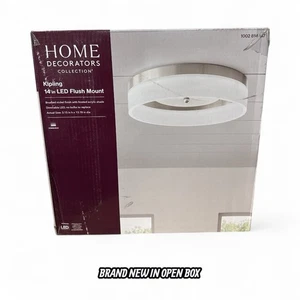 Home Decorators 13.75" 21W LED Ceiling Flush Mount Light Brushed Nickel Fixture - Picture 1 of 9