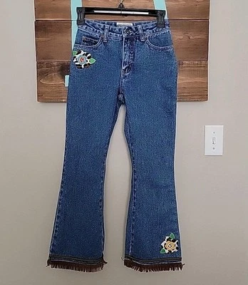 Винтажные джинсы для девочек с широкой бахромой ограниченного выпуска размер 10 - Изображение 1 из 4