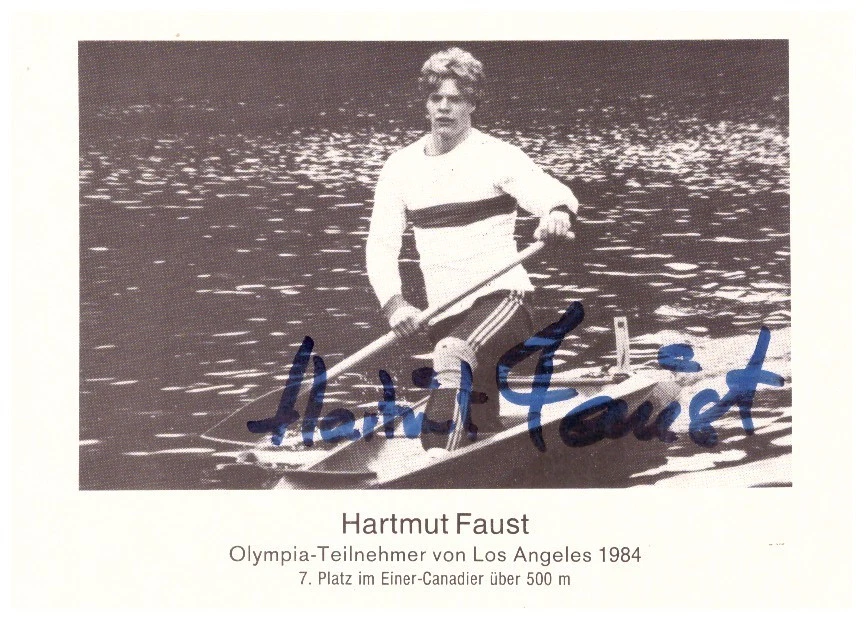 Hartmut Faust Kanusport (TN OS 1984) Autogrammkarte (11.25) - Bild 1 von 1