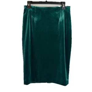 New  Green Velvet Pencil Skirt White House Black Market Women's Size 6 Old Money - Picture 1 of 7