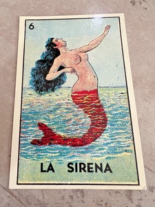 La Sirena Mermaid Mexican Figuritas Postcard - Picture 1 of 3