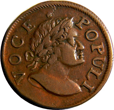 Medio penique 1760 1/2P Hibernia-Voce Populi No-P limpio (04937) Foto 1 de 2