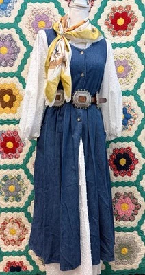 Denim dress buttondown Willowbend size 14 Western gypsy boho - Image 1 of 4