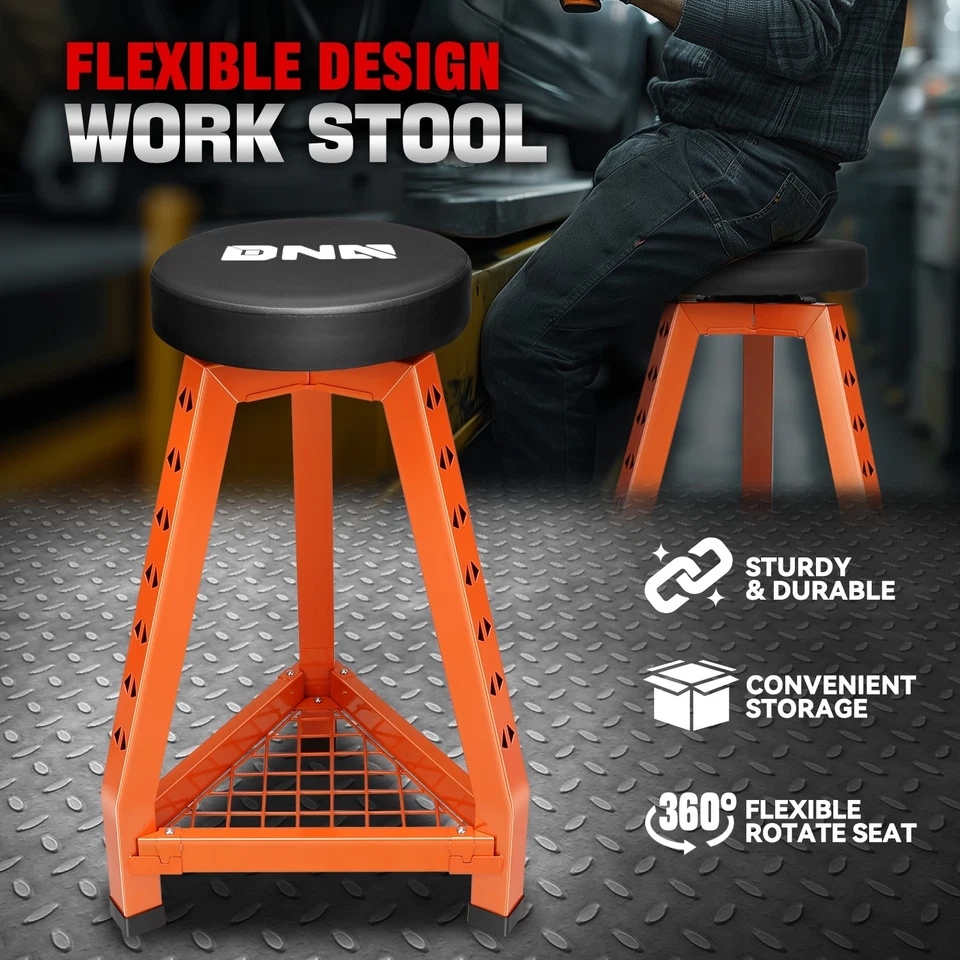 Heavy Duty Metal Steel Mechanics Garage Work Shop Stool Chair Rotate Seat Red - Image 1 of 4