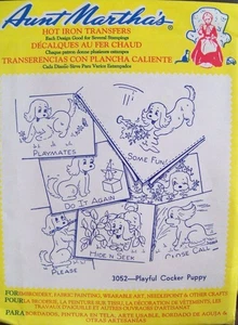 Tante Marthas 3052 Playful Cocker Welpe Wochentage Stickerei Transfermuster - Bild 1 von 2