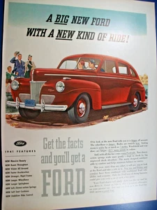 1941 Ford Großmagazin Autoanzeige - Großer neuer Ford mit einer neuen Art von Fahrt! - Bild 1 von 1