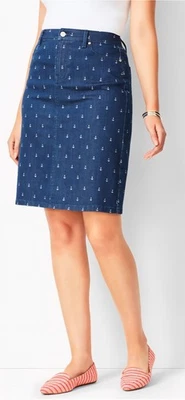 Falda ancla de mezclilla oscura Talbots para mujer 2 Foto 1 de 4