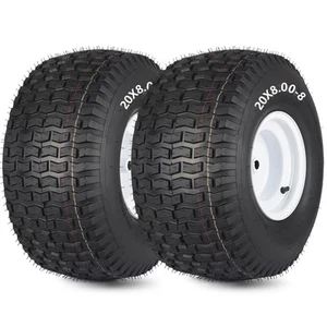 20x8.00-8 Lawn Mower Tire and Wheel, 4 Ply Tubeless Tire, 20x8-8nhs Riding La... - Picture 1 of 6