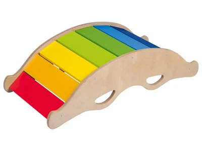 PLAYTIVE(DELTA-SPORT HANDELSKONTOR GMBH) Playtive Premium Balancewippe aus massivem Birkensperrholz Regenbogenfarbe NEU