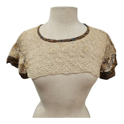 Antiguo chaleco victoriano hecho a mano de encaje vestido victoriano adorno Foto 1 de 4