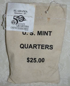 178b. US MINT ALABAMA STATE QUARTERS 100 CT CANVAS BAG STILL SEALED PHILADELPHIA - Picture 1 of 1
