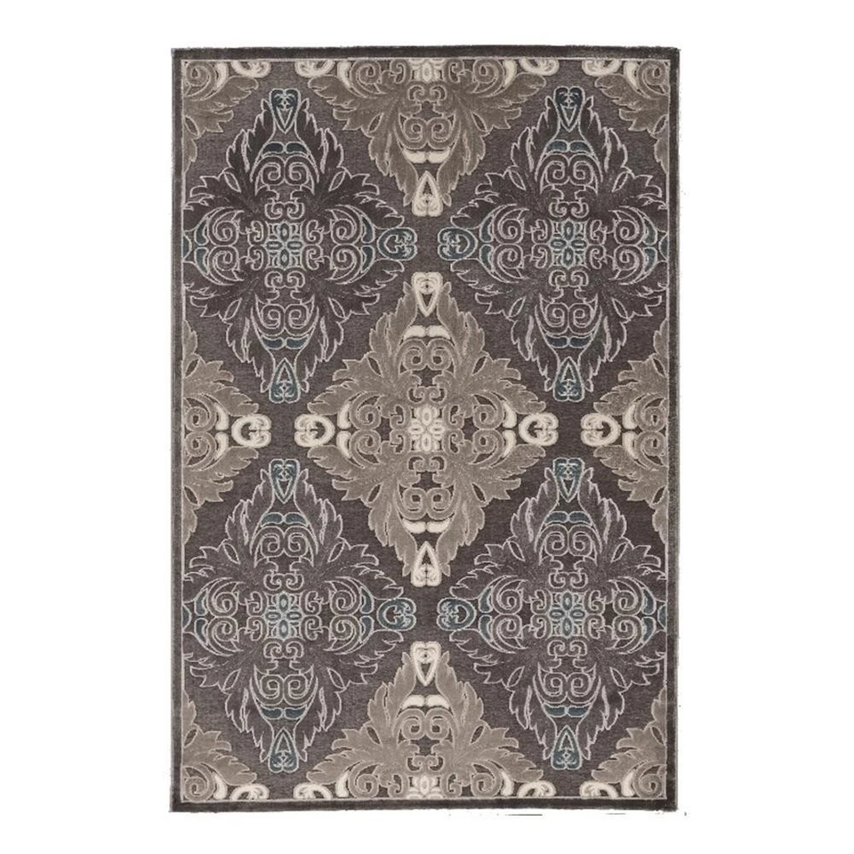 Linon Juncture Medallions Power Loomed Chenille Polyester 5'x8' Rug in Blue - Image 1 of 4