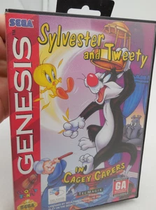 AU7 Sega Genesis Sylvester and Tweety in Cagey Capers Tested With Manual - Picture 1 of 6