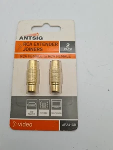 Antsig RCA Joiner 2 Pack Gold Plated - Picture 1 of 2