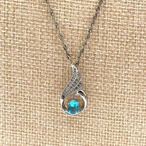 Colgante L Belleza Artesanal Pavo Real Plata de Ley 925 con Cadena Hecho en Italia Circonita cúbica - Imagen 1 de 7