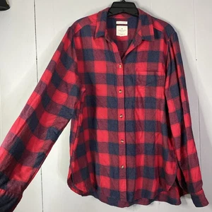 American Eagle Top Damen XLT Boyfriend Fit Flanellhemd rot schwarz kariert 23x30 - Bild 1 von 5