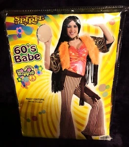 60's Babe Cher Hippie Singer Mod Retro Fancy Dress Up Halloween Adult Costume - Picture 1 of 2