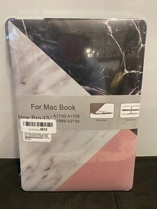 Hard Case for Apple MacBook Air 13 inch - White Marbel,pink And Black. - Picture 1 of 1