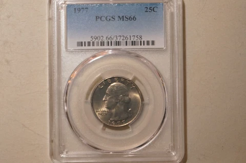 1977  WASHINGTON QUARTER GRADED PCGS MS66 Cover