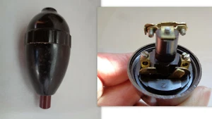 INTERRUPTEUR ANCIEN POIRE EN BAKELITE MARRON POUR LAMPE - Foto 1 di 1