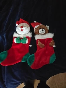 Goffa Weihnachtsstrümpfe Paar Weihnachtsmann, Bär Hängestrümpfe Urlaub  - Bild 1 von 6