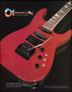 Guitarra eléctrica Charvel Modelo 6 1986 roja anuncio 8 x 11 impresión de anuncio original - Imagen 1 de 3