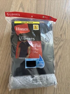 Hanes FreshIQ ComfortSoft Crewneck Classic T-Shirt, Size L - 6 Pack - Picture 1 of 2