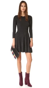 Joie Peronne B Wool Cashmere Long Sleeve Mini Gray Sweater Dress Sz.XS - Picture 1 of 11