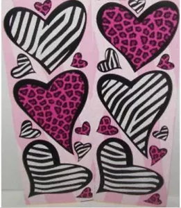ANIMAL PRINT CORAZONES pegatinas de pared 20 calcomanías ÁLBUM DE RECORTES manchas de guepardo cebra - Imagen 1 de 1