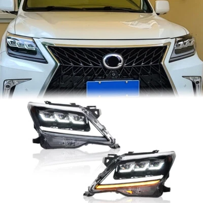 2x Für Lexus LX570 2007-15 LED Scheinwerfer DRL Sequentielle Signal LED Low/High - Bild 1 von 4