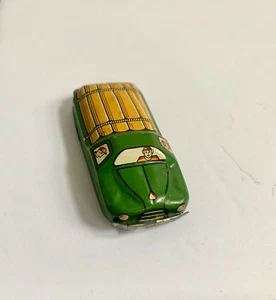 Vintage Japanese Mini Tin Toy Car-Green Litho truck with wood logs + passengers - Picture 1 of 12