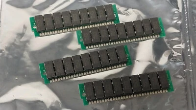 4 Bonitas Computadoras SIMM 4 Memorias NEC W40090 424100-70/Antiguas PC 386 486 de Colección Foto 1 de 3