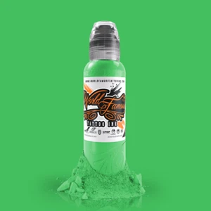 World Famous Tattoo Ink 1oz Blue Red Green Yellow Black Grey Brown Purple Orange - Picture 1 of 162