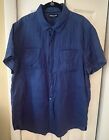 Kenneth Cole Casual Linen Shirt XL Blue