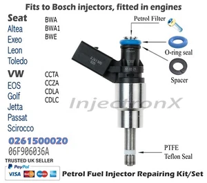 Fuel Injector Service Kit O-Ring 0261500020 for VW Seat 2.0 TFSI GTI R engines - Picture 1 of 1