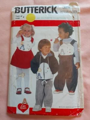 Butterick 6219 Toddlers Care Bears Jacket, Jumper & Overalls Pattern Size 2 - Image 1 of 2