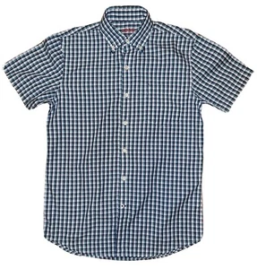Izod Men's Plaid Button Down Lightweight Pocket Front Short Sleeve Shirt Small - Picture 1 of 5