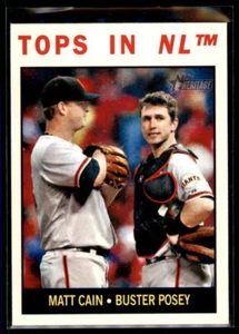 Topps Heritage 2013 Matt Cain/Buster Posey #423 San Francisco Giants - Imagen 1 de 2