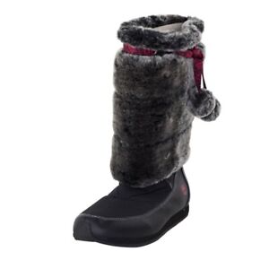 TIMBERLAND Winterberry Tall Fur Boot Black Suede 59994 Sz Girls 6.5 Y = 8 Wmns