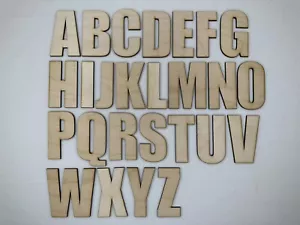 Laser Cut Unfinished Wood Letters or Numbers Impact Font Craft Cutout - Picture 1 of 8