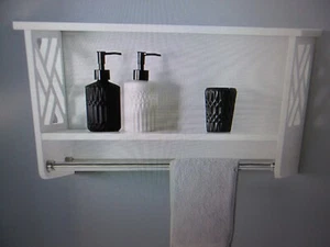 Alaterre Coventry 25 inW x 14 inH Wall-Mounted Bath Shelf Two Towel Rods - Picture 1 of 4