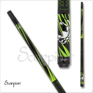 Taco de billar Scorpion SW33 negro con puntos inclinados verdes 19 oz ¡Envío gratuito! - Imagen 1 de 5