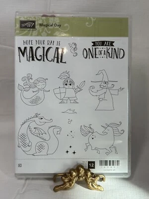 Juego de estampillas de día mágico Stampin Up sirena caballero mago unicornio dragón Foto 1 de 2